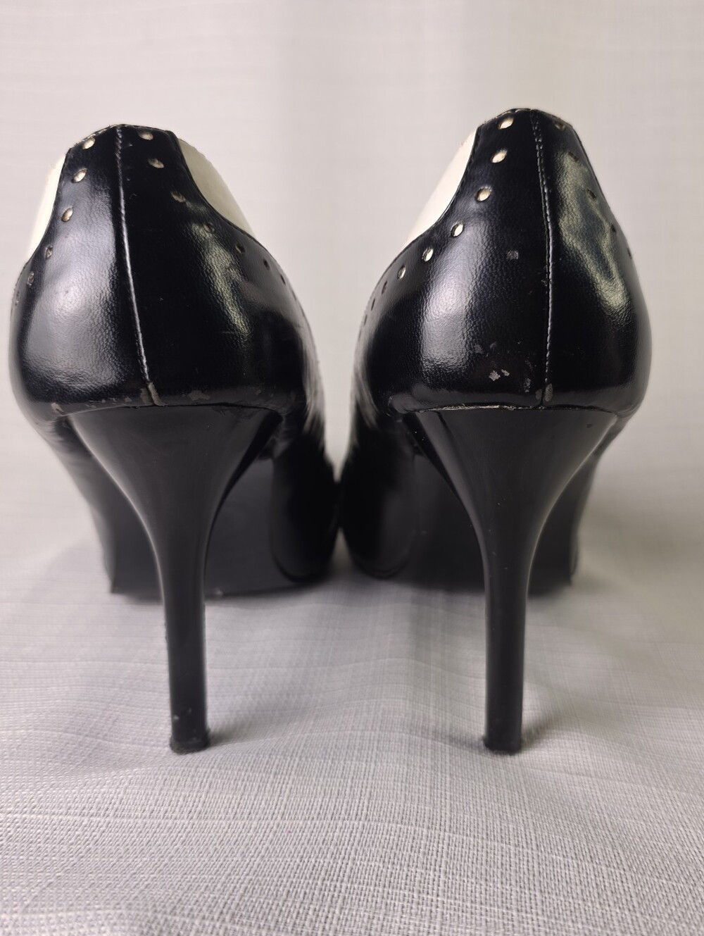 Vintage Frederick's Of Hollywood Black and White Pointed Toe Women's Heels 8.5 M - Picture 7 of 12